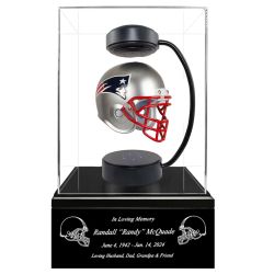 Football Cremation Urn & New England Patriots Hover Helmet Décor