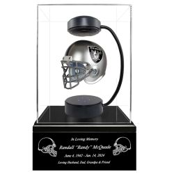 Football Adult or Medium Cremation Urn & Las Vegas Raiders Hover Helmet Décor - Free Engraving