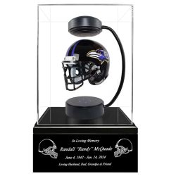 Football Adult or Medium Cremation Urn & Baltimore Ravens Hover Helmet Décor - Free Engraving