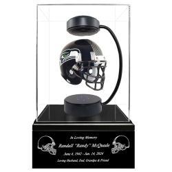 Football Cremation Urn & Seattle Seahawks Hover Helmet Décor