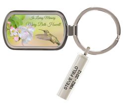 Custom Made Hummingbird & Blossoms Keychain Keepsake