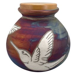Hummingbird Pottery Cremation Urn