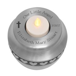 Candle Heart Pewter Infant Urn