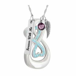 Infinity Double Blue Crystal Ash Urn - Love Charms Option
