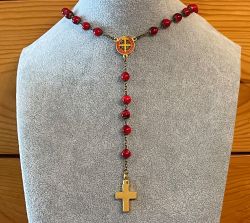 Jubilee Metal Red Rosary Necklace Urn