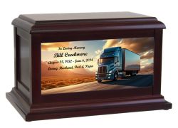 Truck Driver Sunset Adult or Medium Cremation Urn