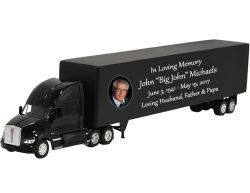 Kenworth T700 Black Truck Cremation Urn