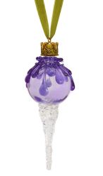 Lavender Snowball Icicle Ornament Keepsake Urn