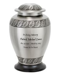 Pewter Leaves Adult Cremation Urn