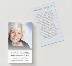 Personalized Angel Wing (right) Memorial Funeral Cards