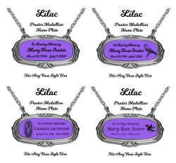 Lilac Pewter Medallion Name Plates - 55 Icon Options