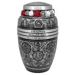 Living Garden Pewter Adult Cremation Urn - Tribute Wreath™ - Pro Diamond Engraving