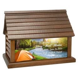 River Camping Log Cabin Keep The Memory® Cremation Urn