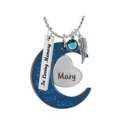 I Love You To The Moon & Back Heart Ash Urn - Love Charms Option