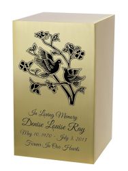 Loving Doves Brass Memorial Urn 
