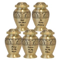 Memorial Sentiments Brass Mini Urn - SOLD SEPARATELY - Choose Your Favorite 