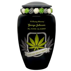 Until We Meet Again Marijuana Medium or Adult Urn - Tribute Wreath™ Option - Pro Sand Carved Engraving