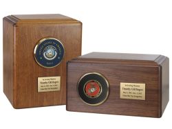 Military Wood Urns for Temporary Containers