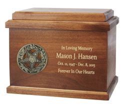 Masonic FATAL Symbols Emblem Dark Oak Urn