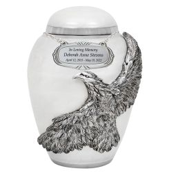 Custom Marble Urn With Pewter Eagle 