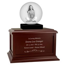 Memorial Sphere 3D Crystal Keep The Memory® Wood Urn Set