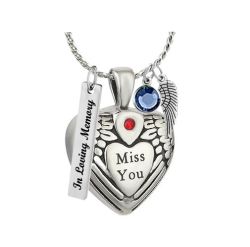 Miss You Red Crystal Jewelry Urn - Love Charms Option