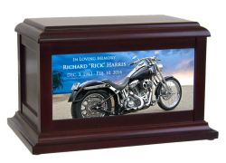 Motorcycle Sunrise Cremation Urn
