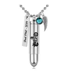 Motorcycle Bullet Magnum Pendant Urn - Love Charms Option