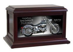 Motorcycle Flames Braille Urn