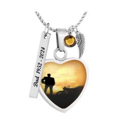 Buck USA Flag Deer Heart Jewelry Urn - Love Charms® Option