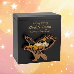 Eagle Mountain Wood Art Cremation Adult Urn - Country Cremation Urn