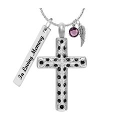 Mourning Tears Cross Cremation Jewelry Urn - Love Charms® Option