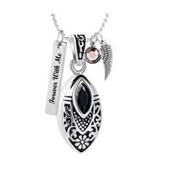 Mourning Crystal Teardrop Ash Jewelry Urn - Love Charms Option