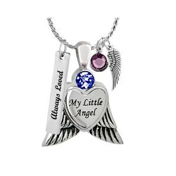 My Little Angel Blue Cremation Jewelry Urn - Love Charms Option