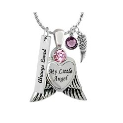 My Little Angel Pink Cremation Jewelry Urn - Love Charms Option