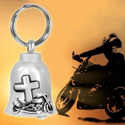 Cross Motorcycle Bell Ash Urn - Engraving Available