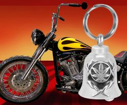 Marijuana Smokin Motorcycle Bell Ash Urn - Engraving Available