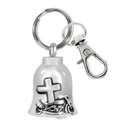 Cross Motorcycle Bell Key Chain Ash Urn