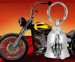 Finger Motorcycle Bell Ash Urn - Engraving Available
