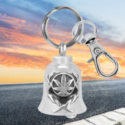 Marijuana Smokin Motorcycle Bell Key Chain Ash Urn - Engraving Available