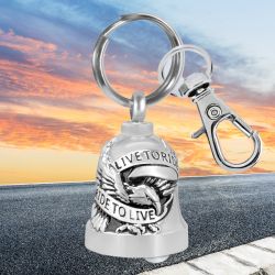 Live To Ride - Ride To Live Motorcycle Bell Key Chain Ash Urn - Engraving Available