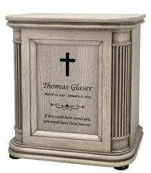 French Country Grey Savior Cross Urn by Howard Miller - Adult Wood Cremation Urn