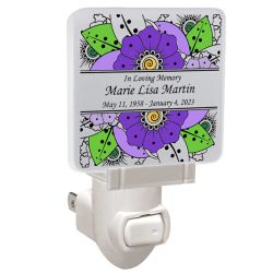 Memorial Flowers Night Light - 3 Lines of Personalization
