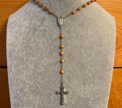 Olivewood Rosary Necklace Urn