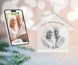 2D Crystal Photo House Ornament - Engraving Option 