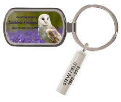 Owl in Bluebell Field Keychain Keepsake