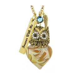 Forest Owl Heart Cremation Jewelry