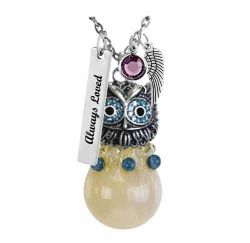 Owl Moon Cremation Jewelry Urn - Love Charm Option