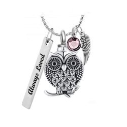 Owl of Love Sterling Silver Ash Urn - Love Charms™ Option