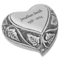 Passion Pewter Heart Keepsake Cremation Urn - Engraving Option
